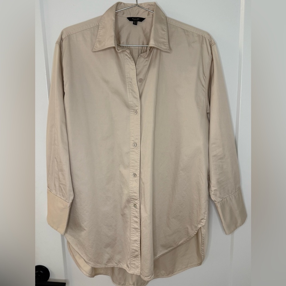 Massimo Dutti Cream Collared Shirt